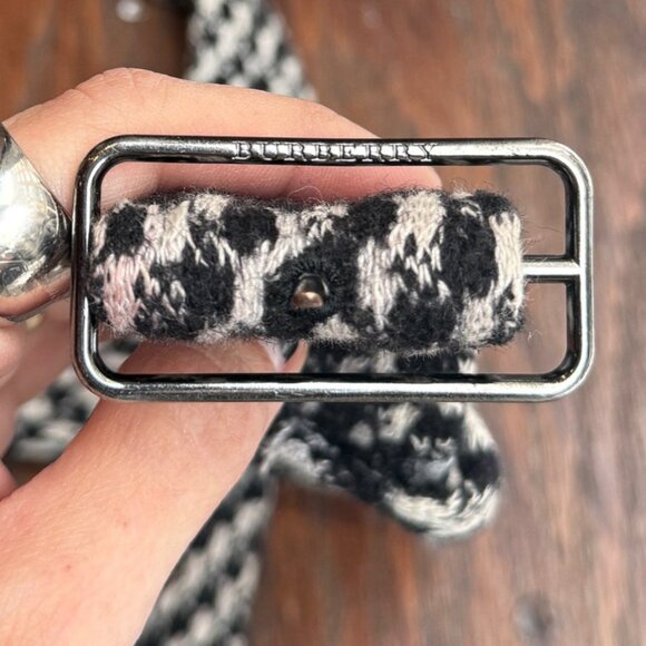 Burberry Black Leather Sleeves Wool Tweed Coat - Picture 14 of 15